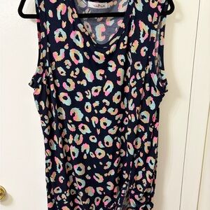 Vibrant Sleeveless Leopard Print Tank Top